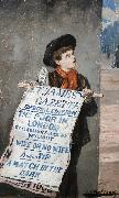 Augustus e.mulready A London Newsboy oil on canvas